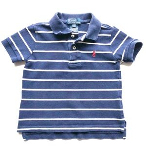 Polo Ralph Lauren | Blue Striped Mesh Polo Size 2T